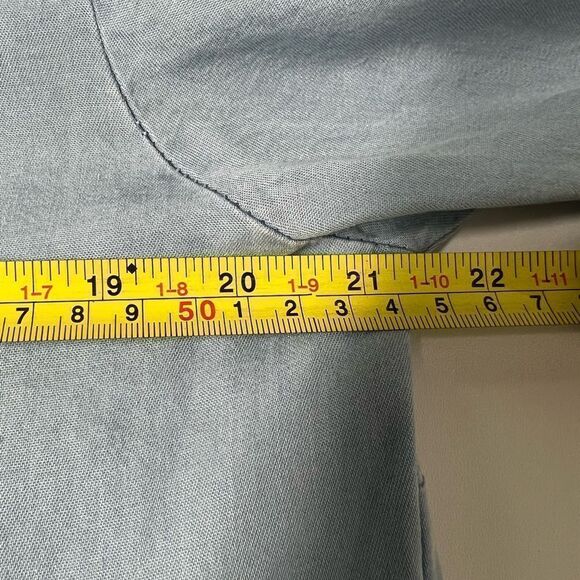 Vintage Owl Chambray Shirt Applique Embroidery Thin Denim Size M button-front - Picture 13 of 16